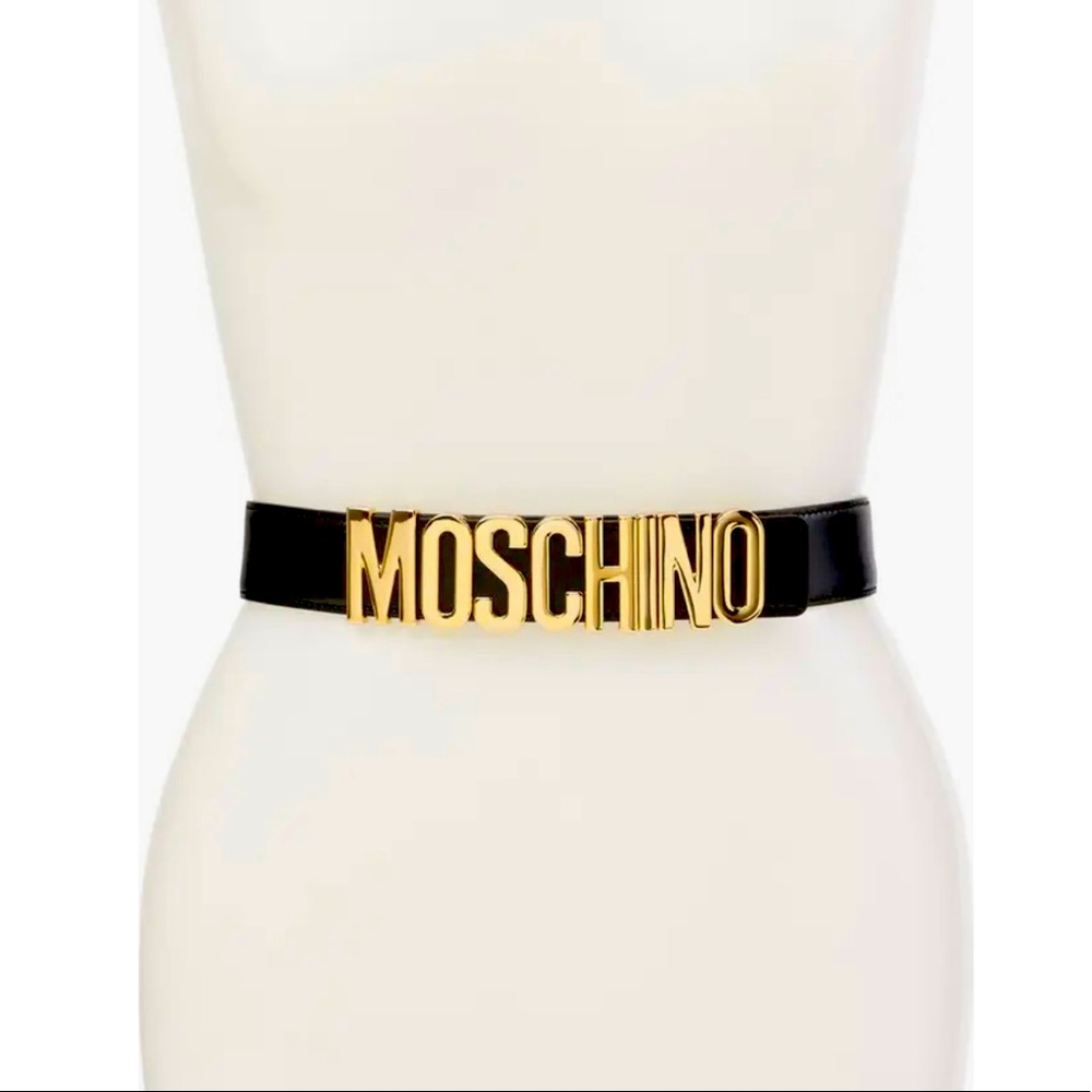 Moschino Leather Logo Belt